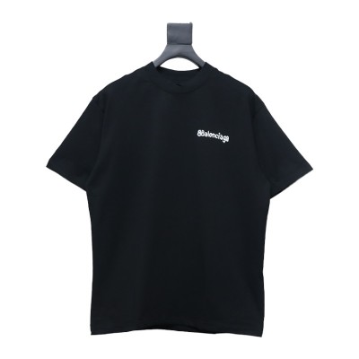 Balenciaga 24SS Graffiti Small Letters Printed T-shirt Black 01