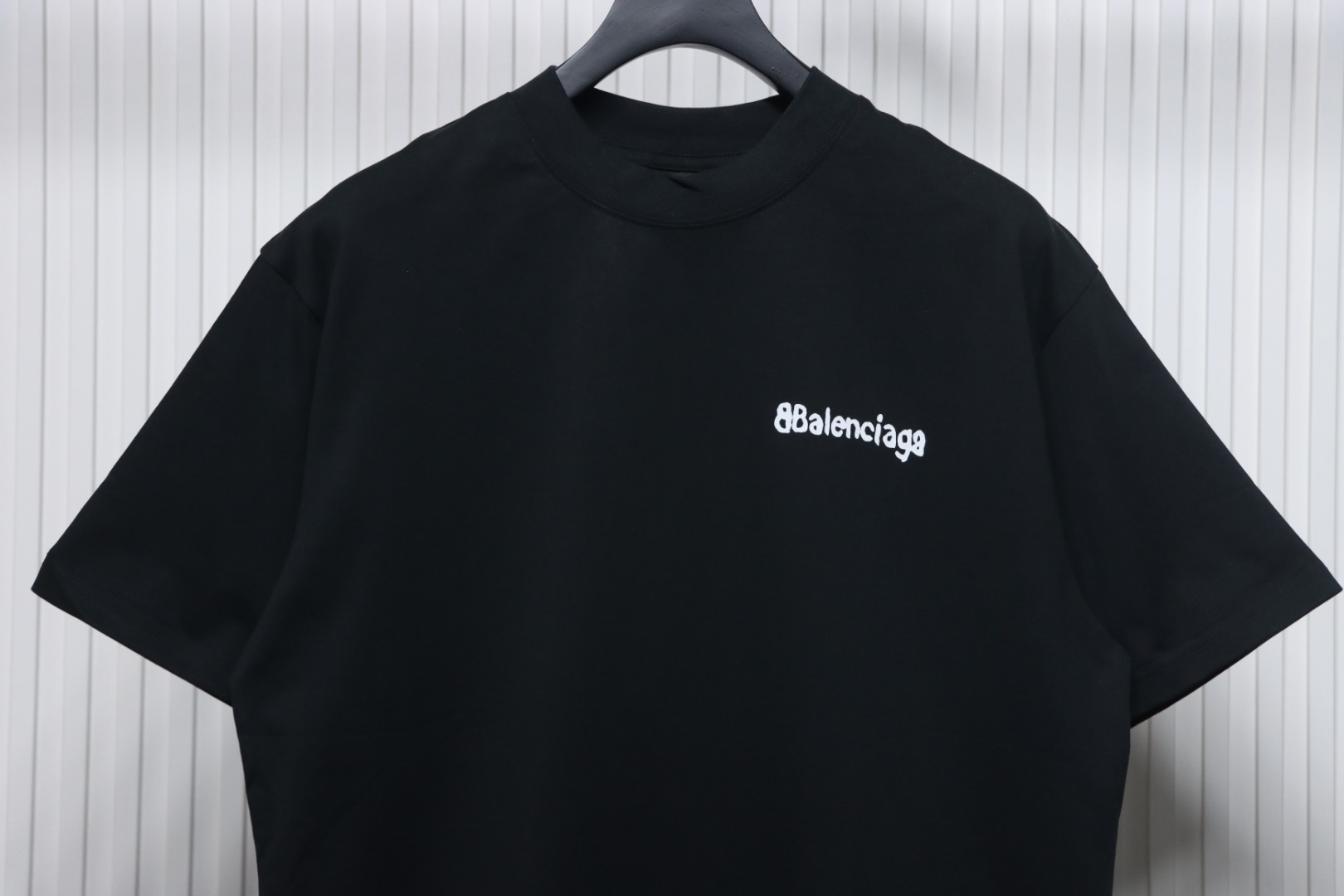 Balenciaga 24SS Graffiti Small Letters Printed T-shirt Black