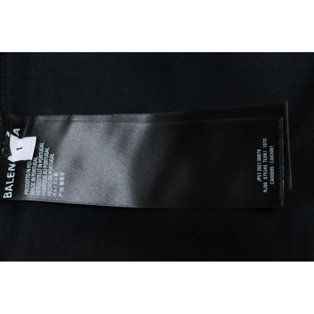 Balenciaga 24SS Graffiti Small Letters Printed T-shirt Black