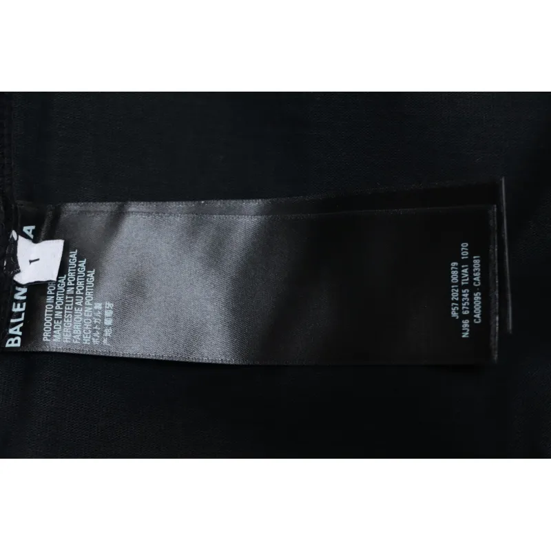 Balenciaga 24SS Graffiti Small Letters Printed T-shirt Black