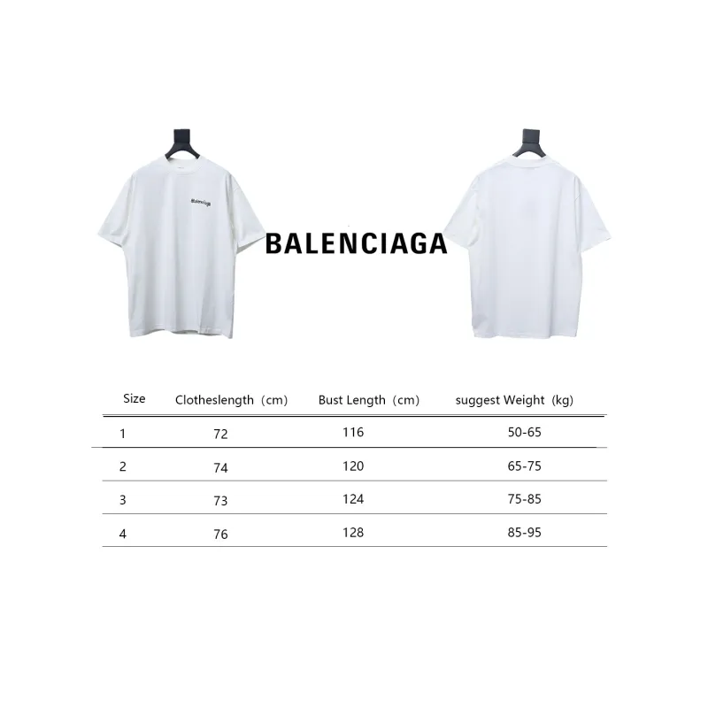 Balenciaga 24SS Graffiti Small Letters Printed T-shirt White