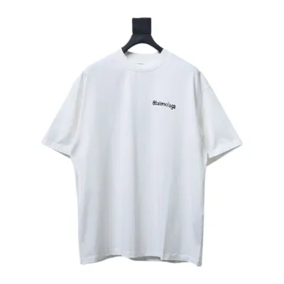 Balenciaga 24SS Graffiti Small Letters Printed T-shirt White 01