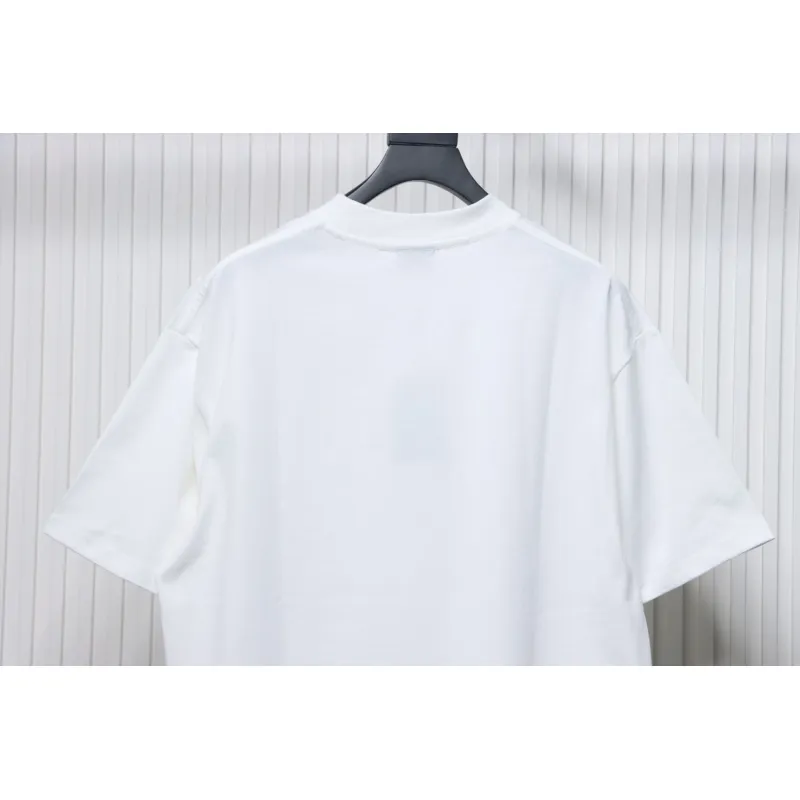 Balenciaga 24SS Graffiti Small Letters Printed T-shirt White