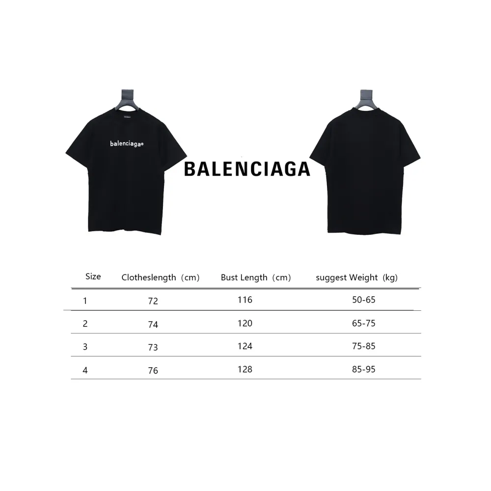 Balenciaga 24ss R Logo Printed T-shirt Black