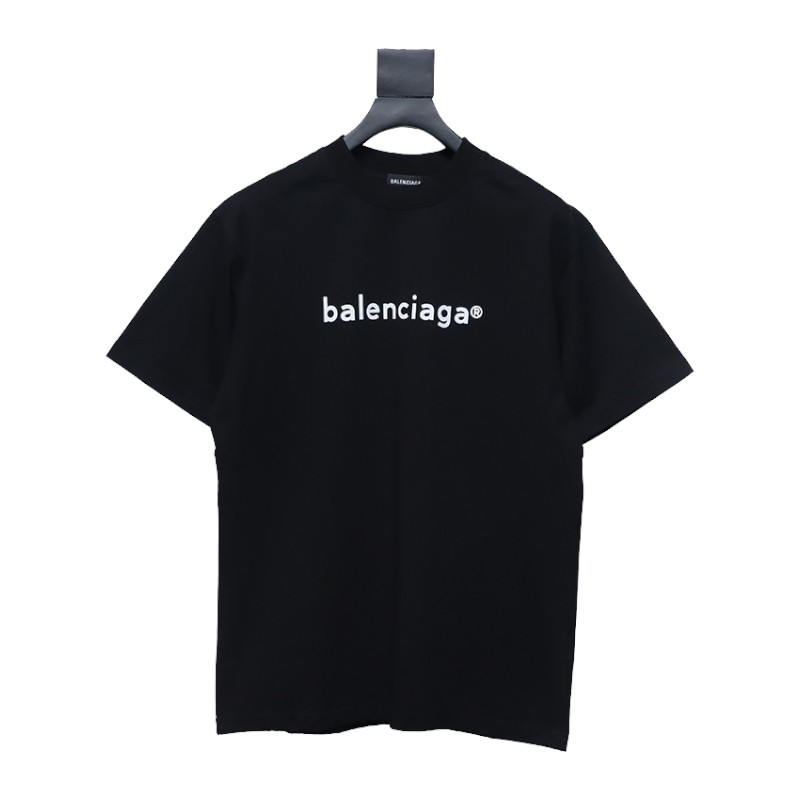 Balenciaga 24ss R Logo Printed T-shirt Black