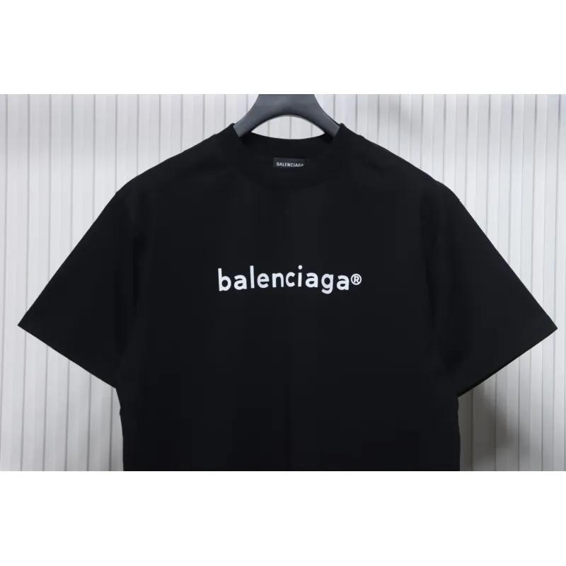 Balenciaga 24ss R Logo Printed T-shirt Black