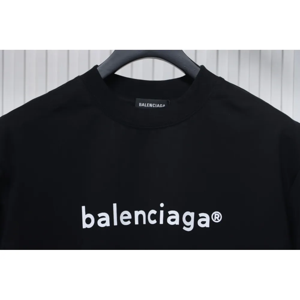 Balenciaga 24ss R Logo Printed T-shirt Black