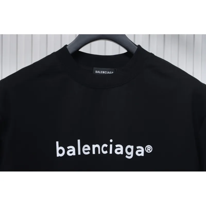 Balenciaga 24ss R Logo Printed T-shirt Black