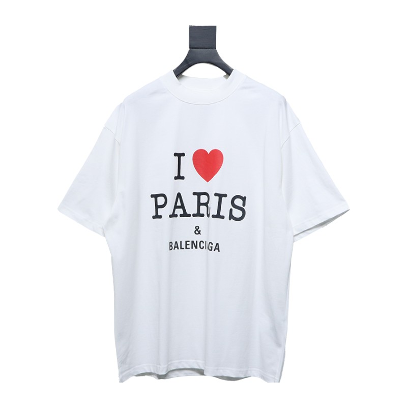 Balenciaga 24SS Valentine's Day Heart-Printed T-shirt White