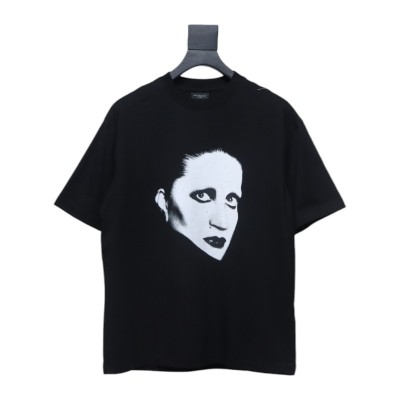 Balenciaga 25ss Mina Portrait Album Printed T-shirt Black 01