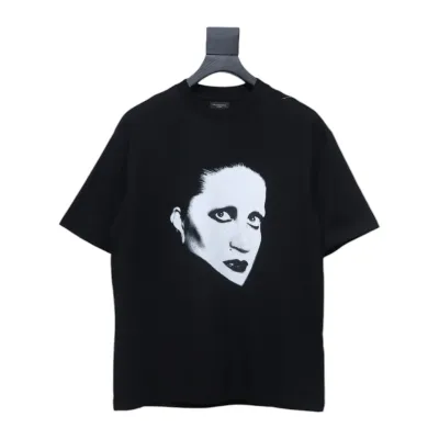Balenciaga 25ss Mina Portrait Album Printed T-shirt Black 01