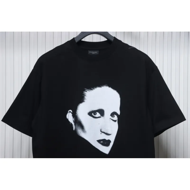 Balenciaga 25ss Mina Portrait Album Printed T-shirt Black