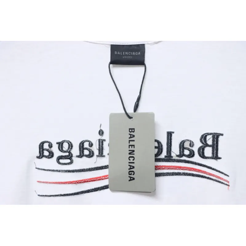 Balenciaga Coke Embroidered Short Sleeves White CKP120