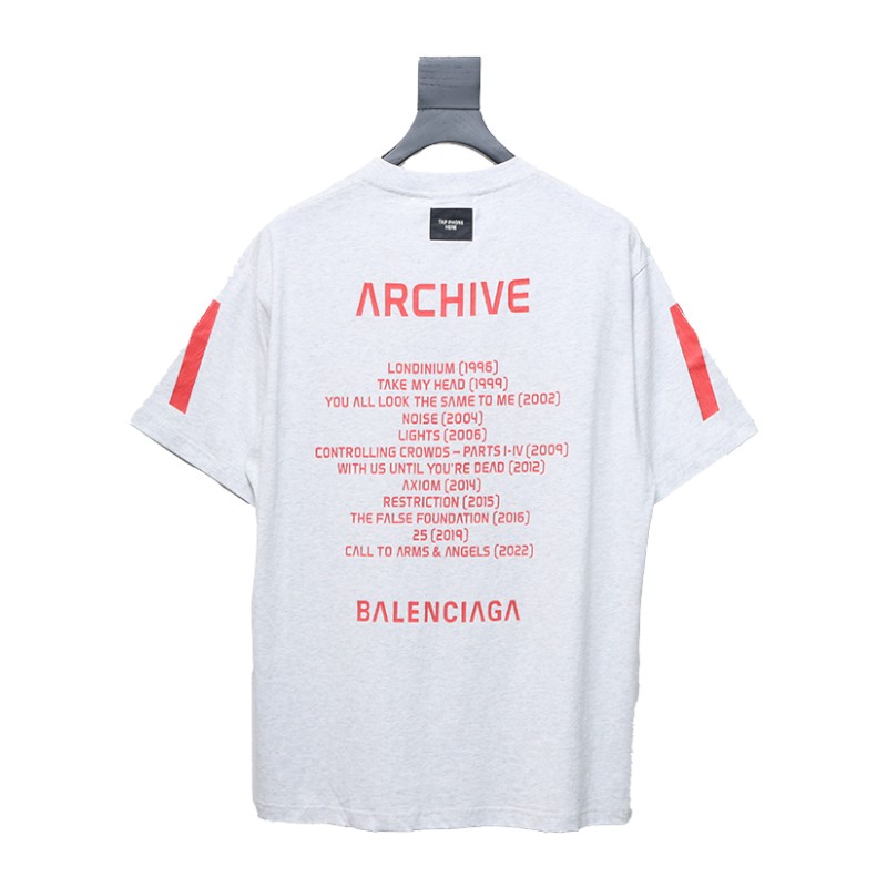 Balenciaga Music Capsule Series Cracked Arrow Print Short Sleeve White