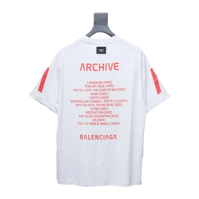 Balenciaga Music Capsule Series Cracked Arrow Print Short Sleeve White 02