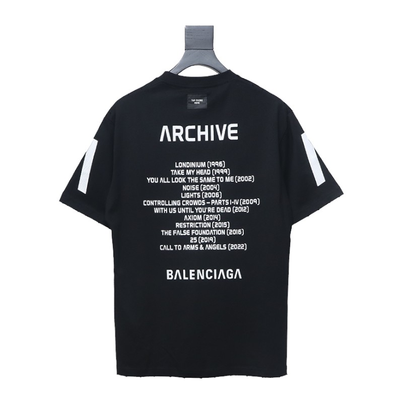 Balenciaga Music Capsule Series Cracked Arrow Print Short Sleeve Black