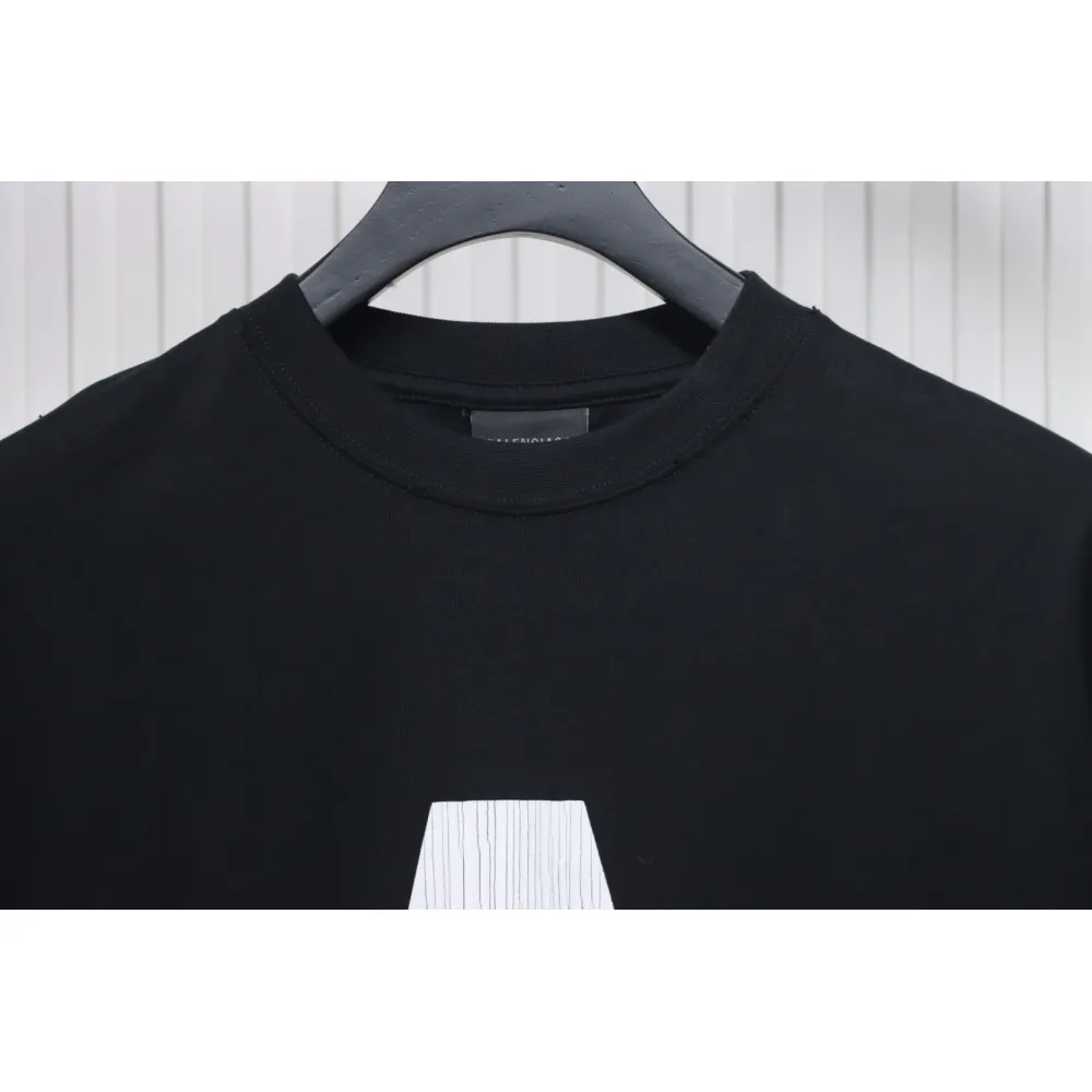Balenciaga Music Capsule Series Cracked Arrow Print Short Sleeve Black