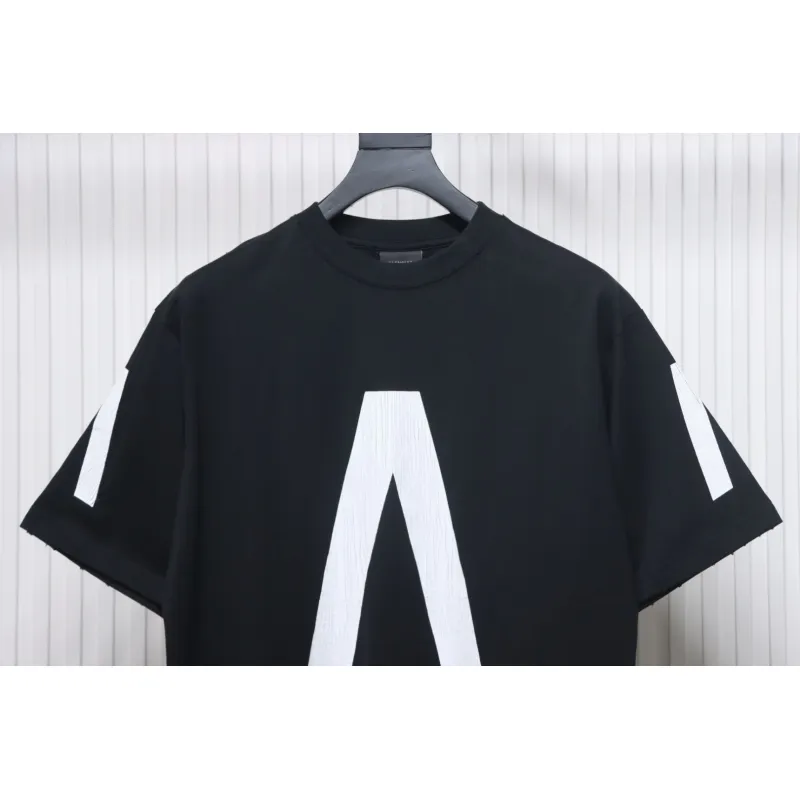 Balenciaga Music Capsule Series Cracked Arrow Print Short Sleeve Black