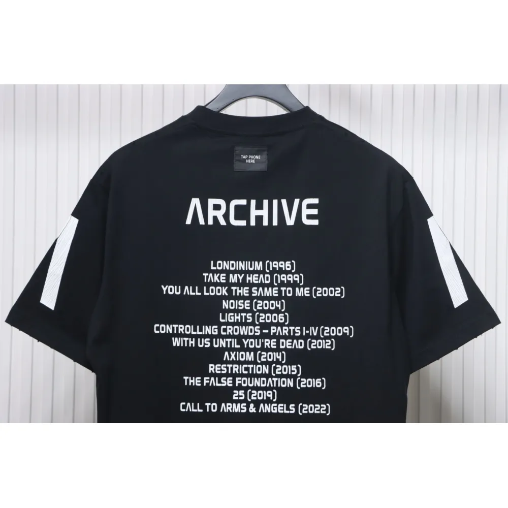 Balenciaga Music Capsule Series Cracked Arrow Print Short Sleeve Black