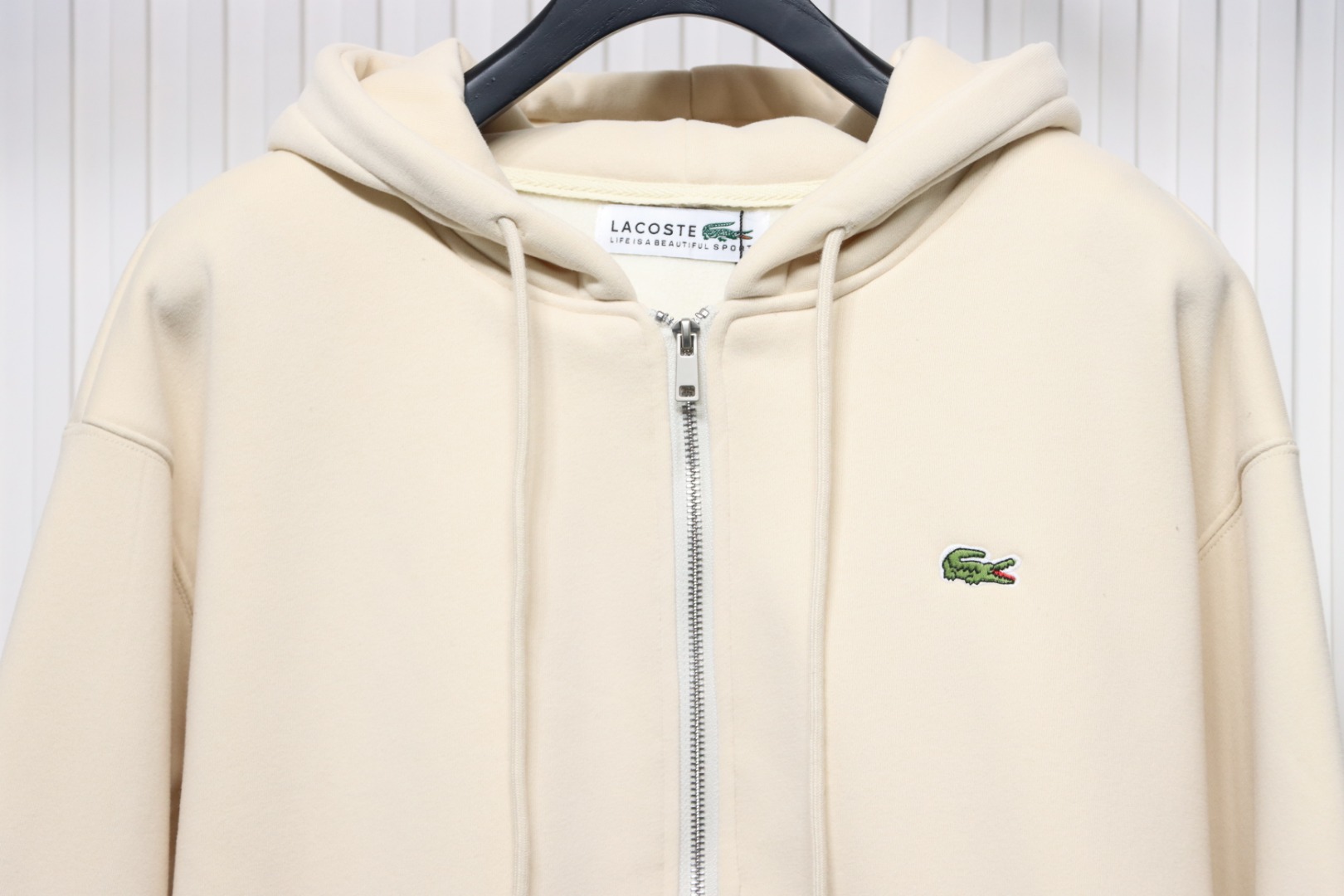 Lacoste crocodile embroidered jacket Cream