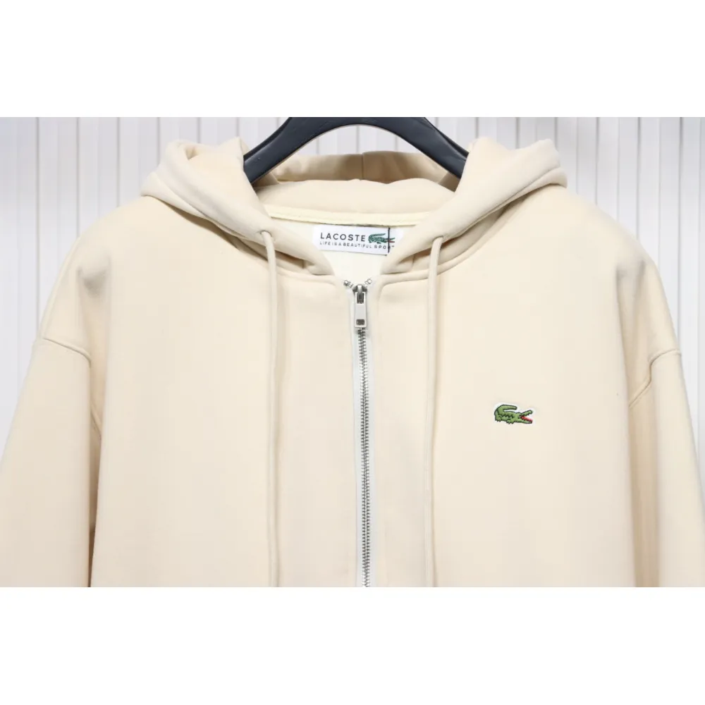 Lacoste crocodile embroidered jacket Cream