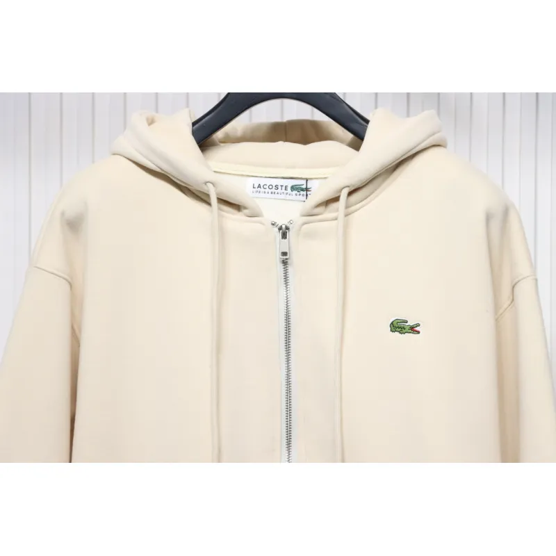 Lacoste crocodile embroidered jacket Cream