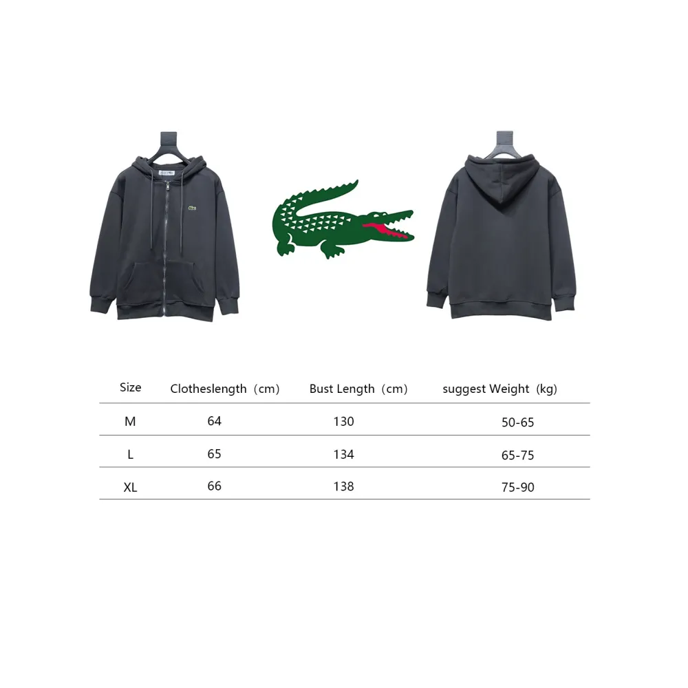 Lacoste crocodile embroidered jacket Dark Grey