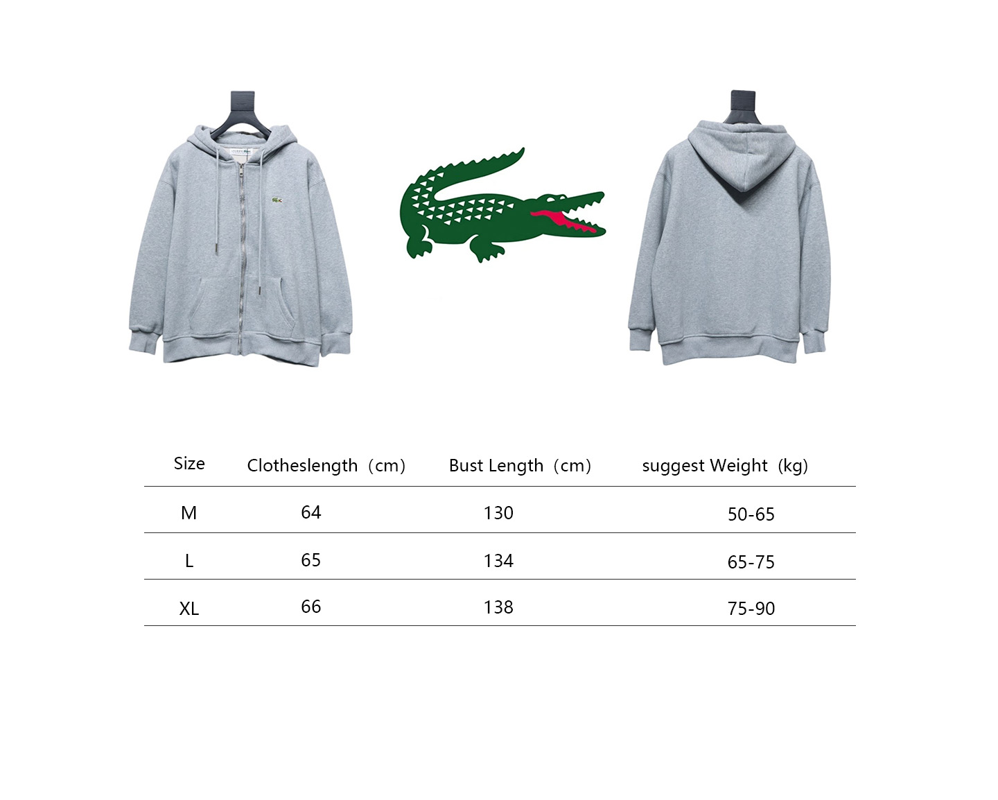 Lacoste crocodile embroidered jacket Grey