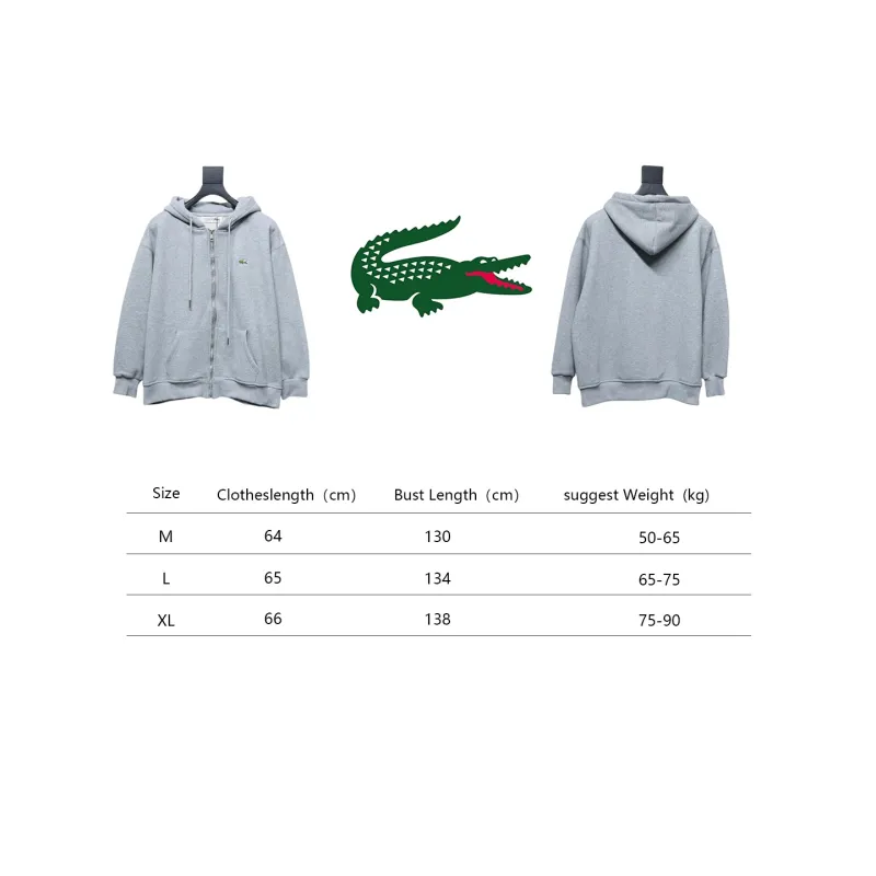 Lacoste crocodile embroidered jacket Grey