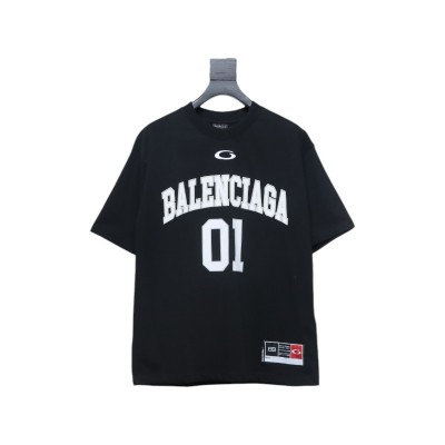 Balenciaga 25ss Basketball Embroidery 01 Print T-shirt Black 01