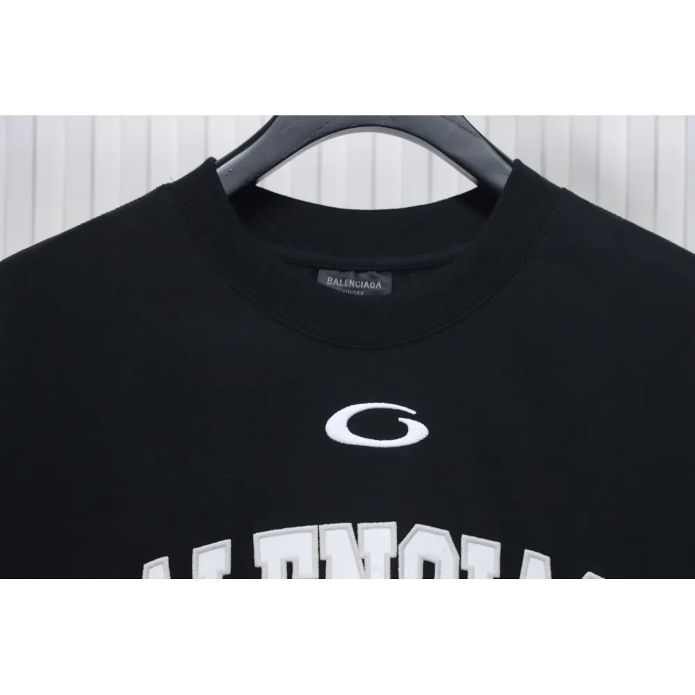 Balenciaga 25ss Basketball Embroidery 01 Print T-shirt Black