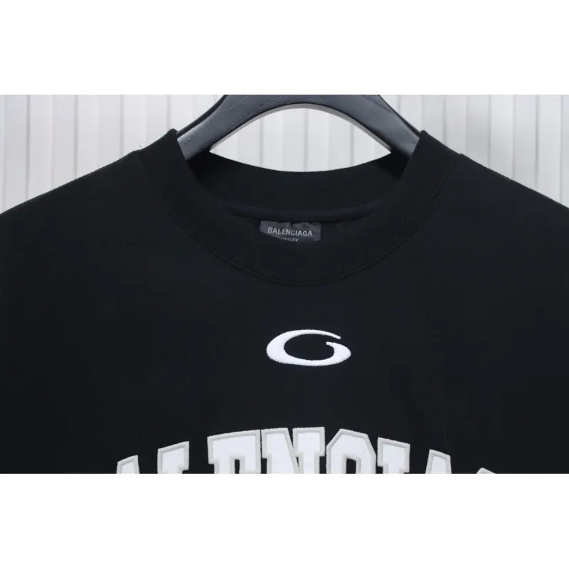 Balenciaga 25ss Basketball Embroidery 01 Print T-shirt Black