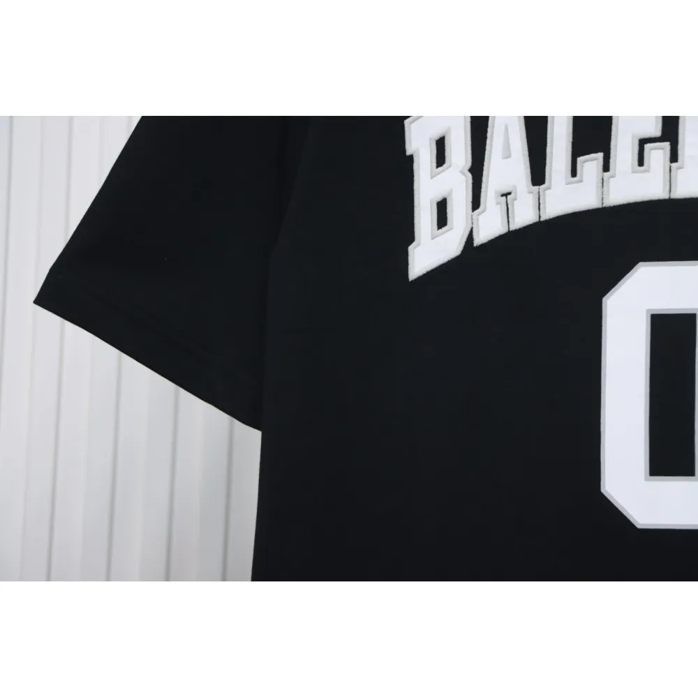 Balenciaga 25ss Basketball Embroidery 01 Print T-shirt Black