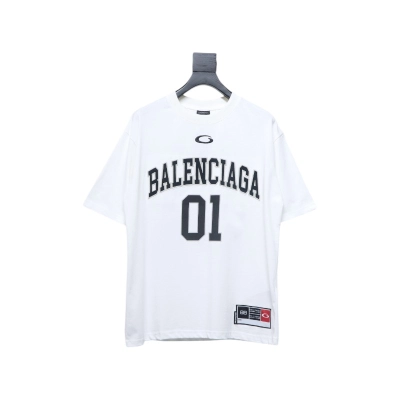 Balenciaga 25ss Basketball Embroidery 01 Print T-shirt White 01