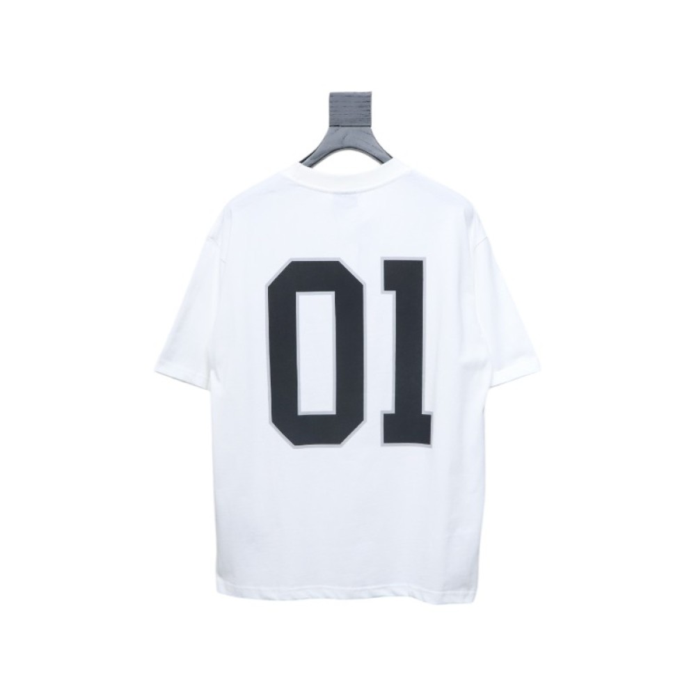 Balenciaga 25ss Basketball Embroidery 01 Print T-shirt White