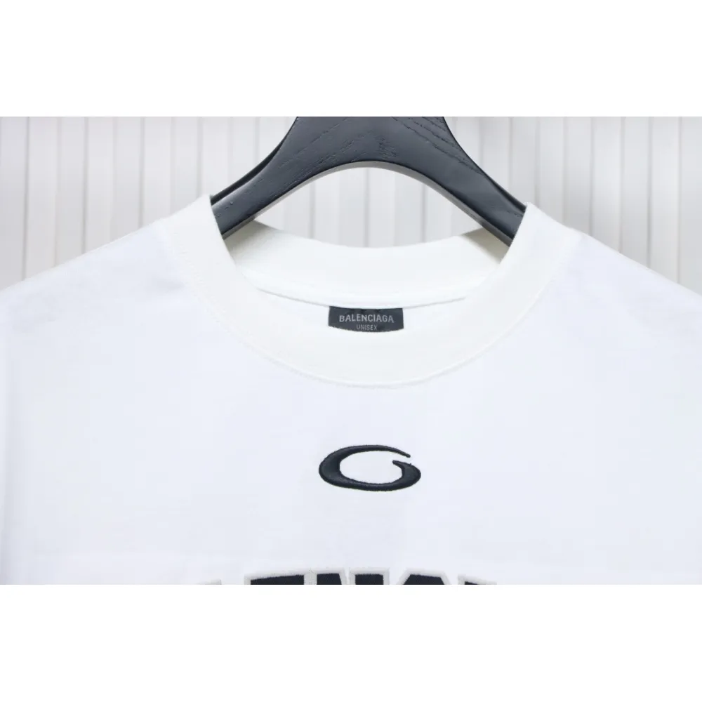 Balenciaga 25ss Basketball Embroidery 01 Print T-shirt White