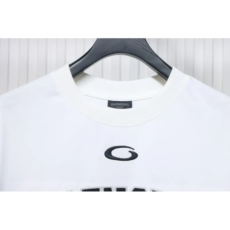 Balenciaga 25ss Basketball Embroidery 01 Print T-shirt White