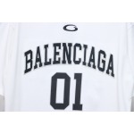 Balenciaga 25ss Basketball Embroidery 01 Print T-shirt White