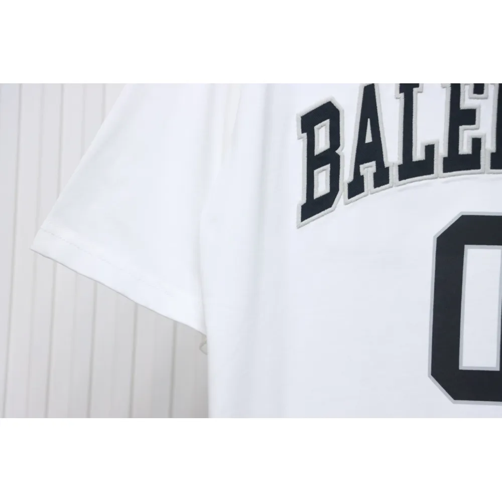Balenciaga 25ss Basketball Embroidery 01 Print T-shirt White