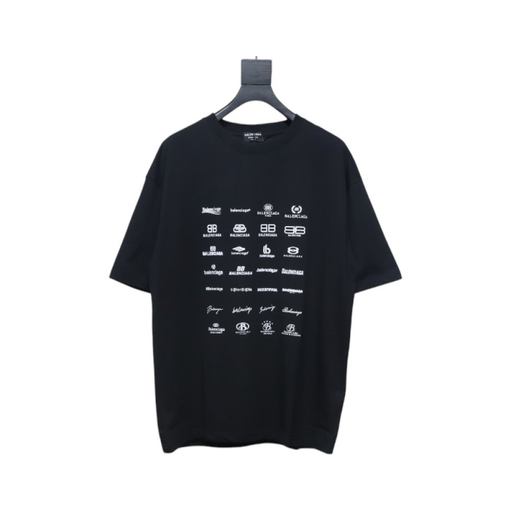 Balenciaga 25ss Multiple LOGO Printed T-shirt Black