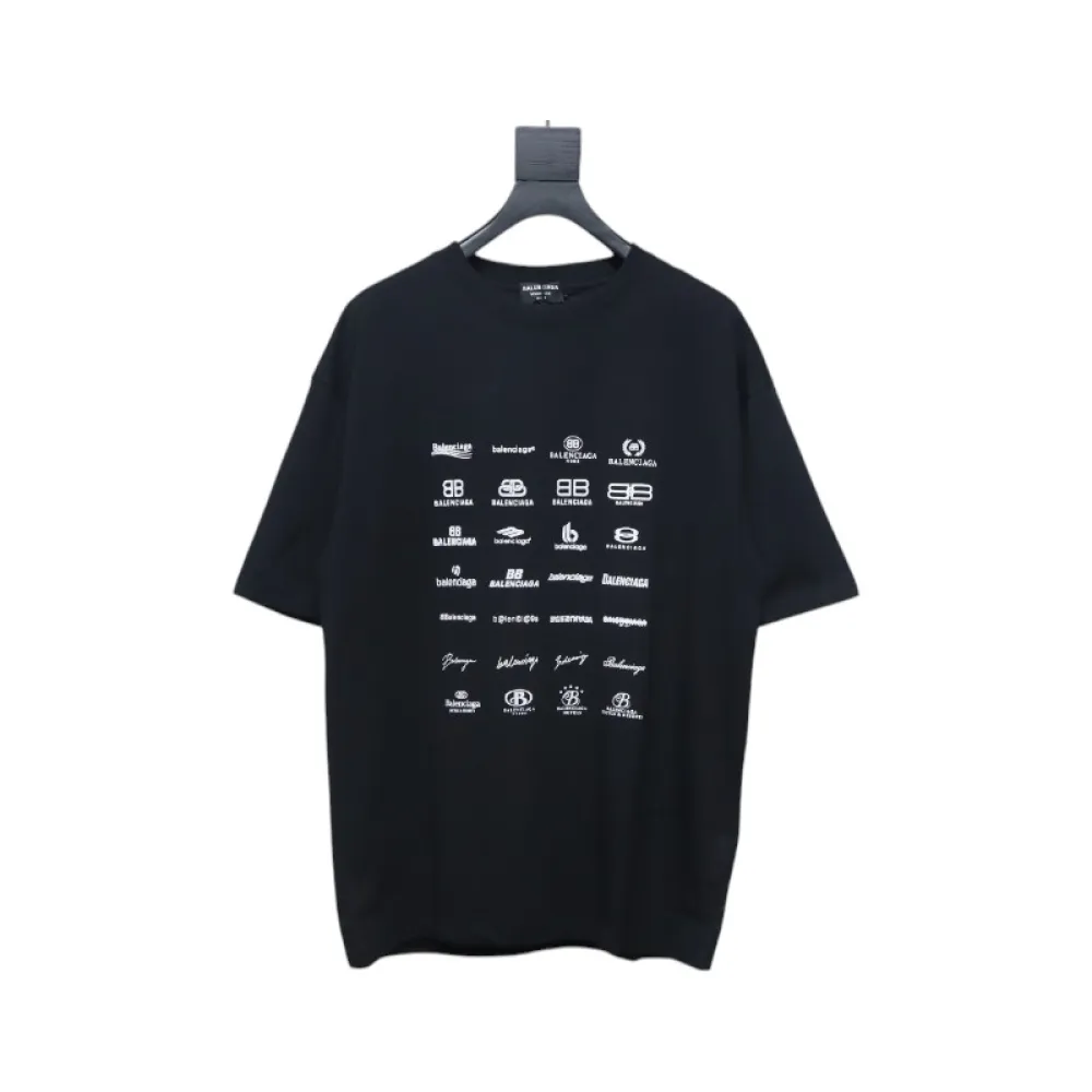 Balenciaga 25ss Multiple LOGO Printed T-shirt Black