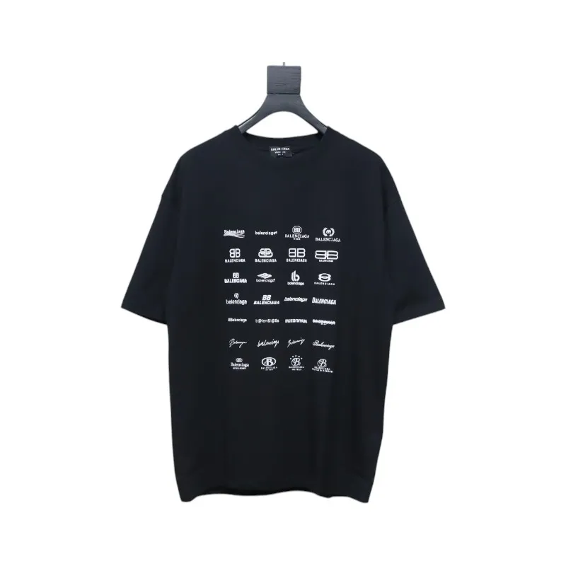 Balenciaga 25ss Multiple LOGO Printed T-shirt Black