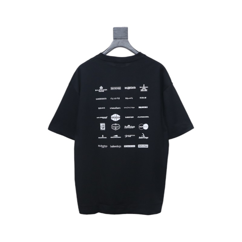 Balenciaga 25ss Multiple LOGO Printed T-shirt Black