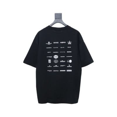 Balenciaga 25ss Multiple LOGO Printed T-shirt Black 02