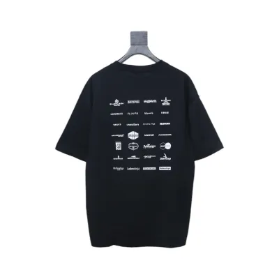 Balenciaga 25ss Multiple LOGO Printed T-shirt Black 02