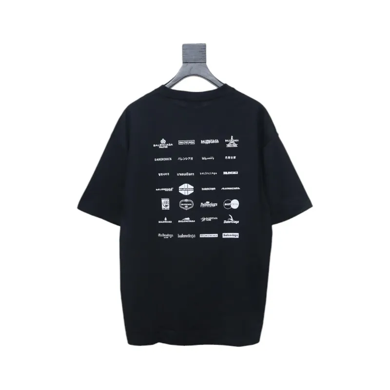Balenciaga 25ss Multiple LOGO Printed T-shirt Black