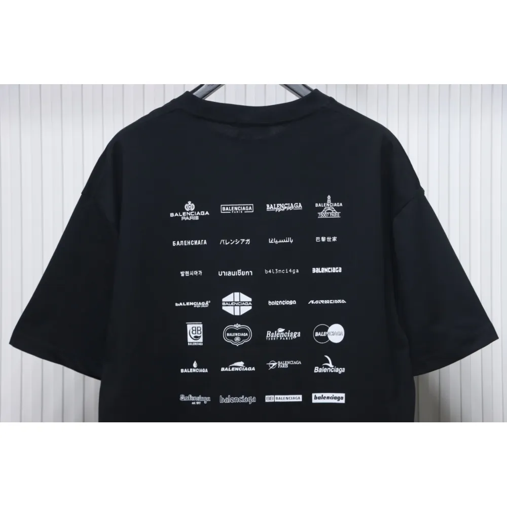 Balenciaga 25ss Multiple LOGO Printed T-shirt Black