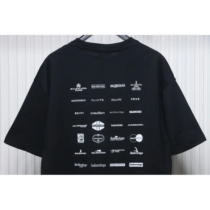 Balenciaga 25ss Multiple LOGO Printed T-shirt Black