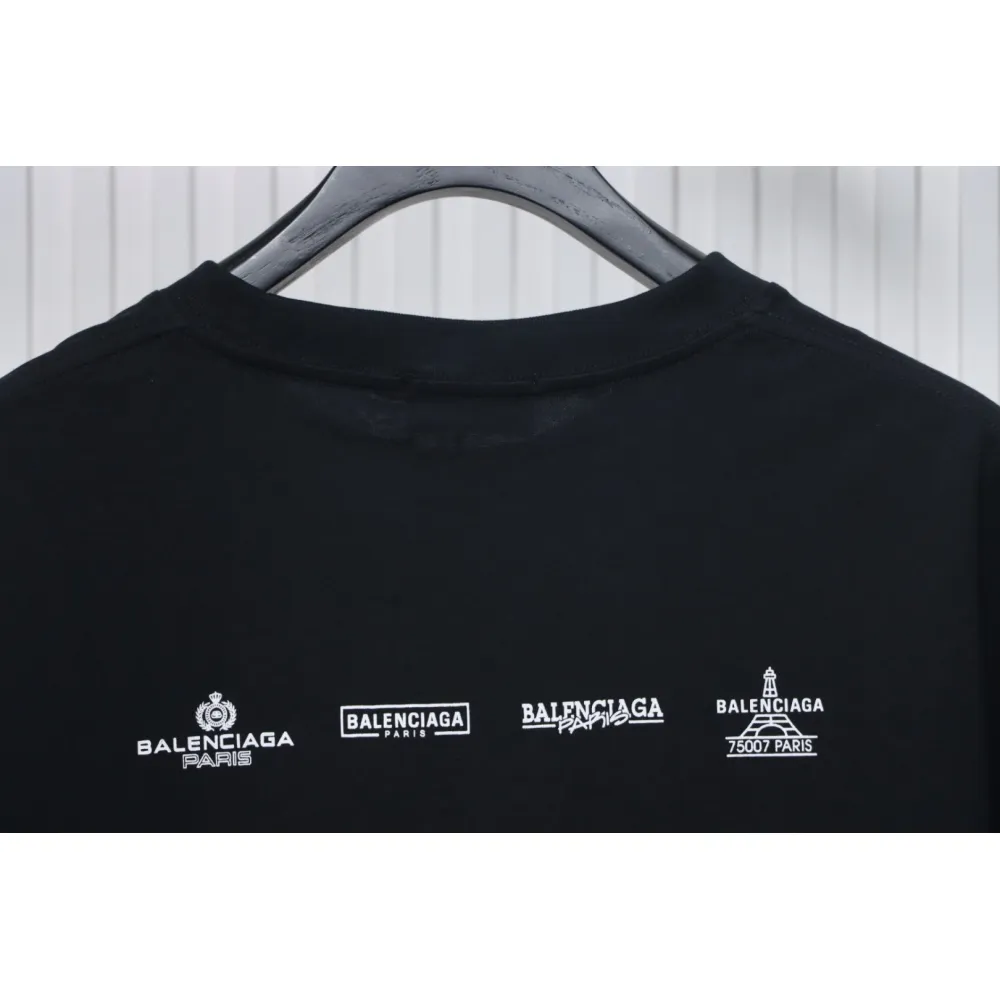Balenciaga 25ss Multiple LOGO Printed T-shirt Black