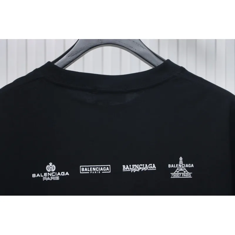 Balenciaga 25ss Multiple LOGO Printed T-shirt Black